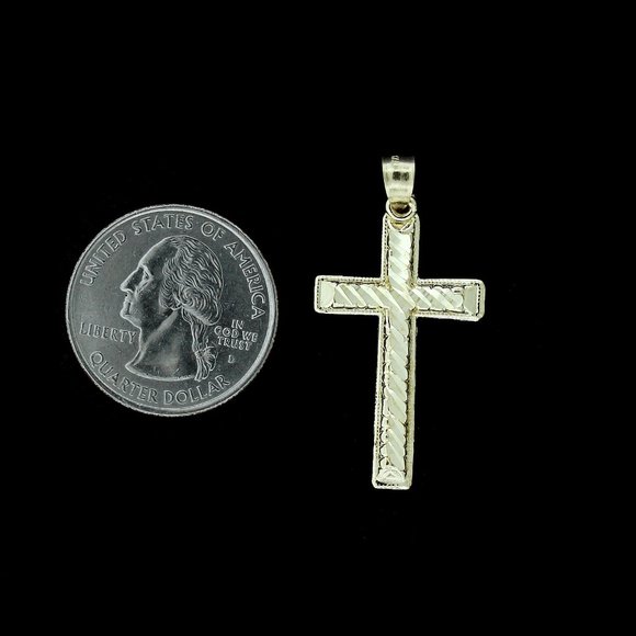 10K Real Gold Rope Chain and Cross Pendant Set - Picture 3 of 9